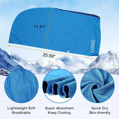 11" x 25" Quick Drying Head Cooling Rags Hoodie Towels