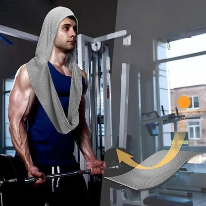 19" x 30" U shape Cold Neckerchief Cooling Hoodie Towels