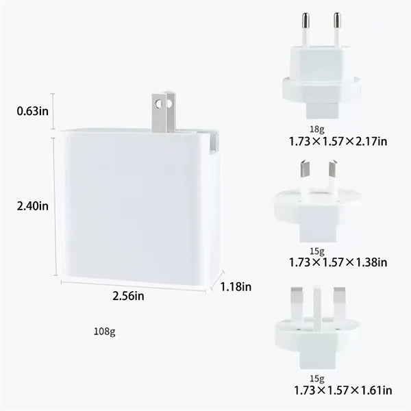 100W PD Power Adapter Charger Type C Ports
