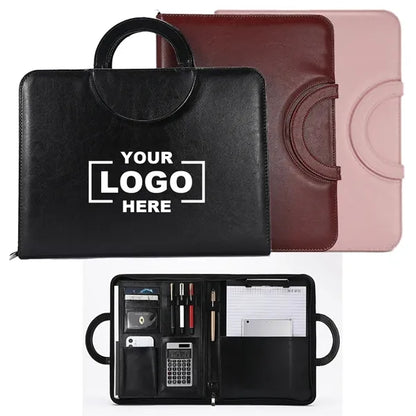 A4 Business Padfolio, Folder Organizer With Zipped Handle