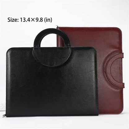 A4 Business Padfolio, Folder Organizer With Zipped Handle