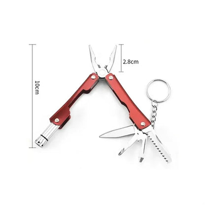 Folding Multi Tool Pliers with LED Light Keychain