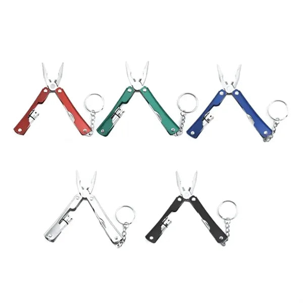 Folding Multi Tool Pliers with LED Light Keychain