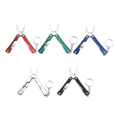 Folding Multi Tool Pliers with LED Light Keychain
