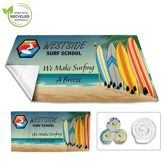 30" x 60" Full Color Ultra-Thin Recycled RPET Polyester Beac