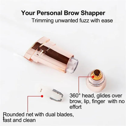 Rechargeable Hair Trimmer- Brow Shaper With Dual Blade