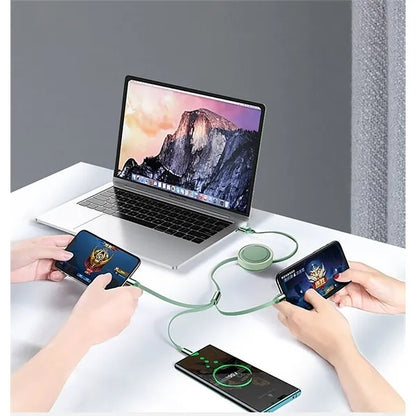 3 In 1 Retractable Cable Fast Charger Cord