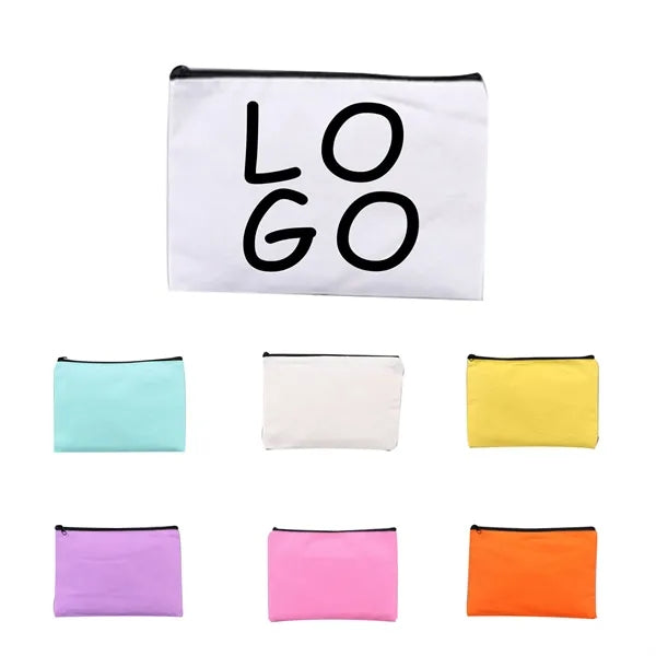 Multi-Purpose Cotton Zippered Solid Color Canvas Bag