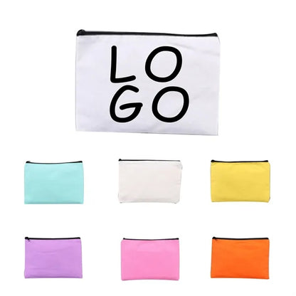 Multi-Purpose Cotton Zippered Solid Color Canvas Bag