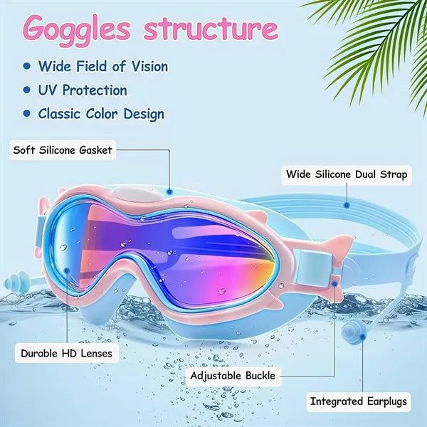 Large Frame Kids Swimming Goggles With Earplug