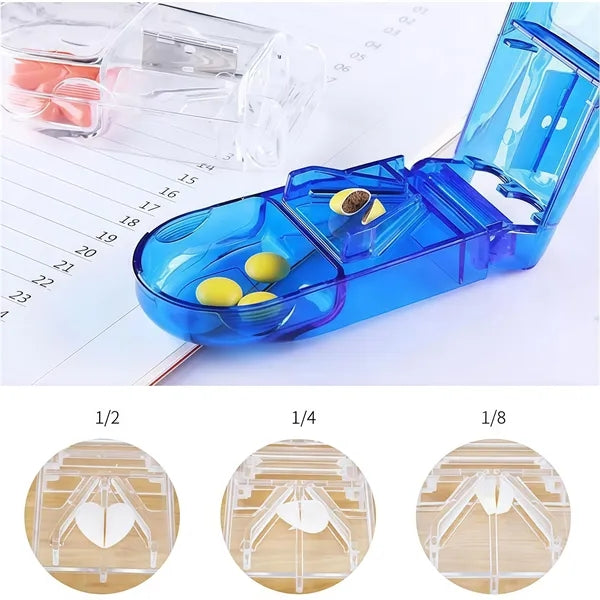 Transparent Pill Case With Cutter