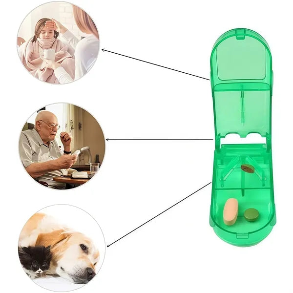 Transparent Pill Case With Cutter
