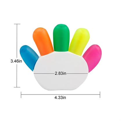 Palm Shape Five-Color Fluorescent Pens Set