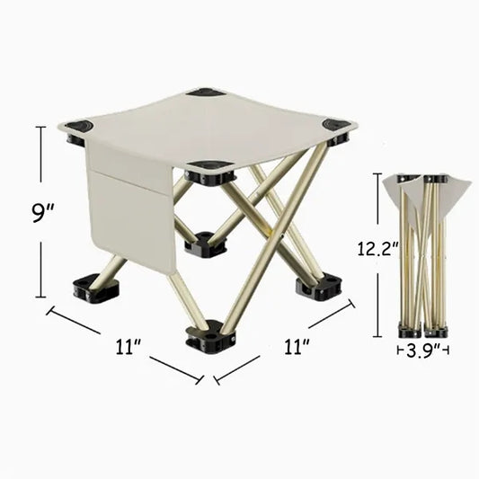 Portable Folding Stool With Storage Bag