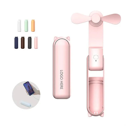 Mini Usb Rechargeable Folding Fans With Power Bank