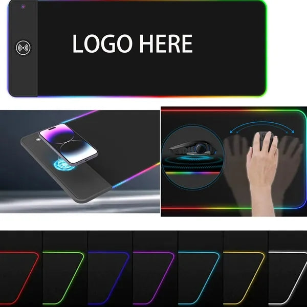 Rubber Non-Slip Wireless Charging LED Mouse Pad