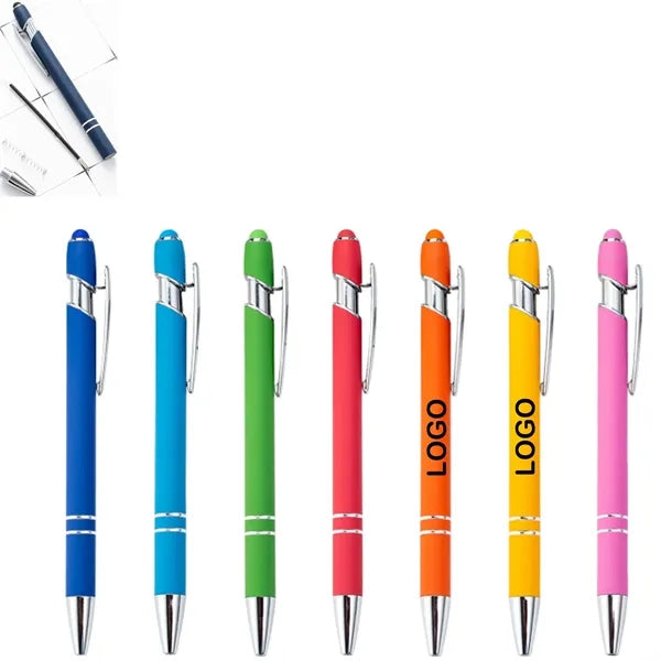 Rubberized Touchscreen Metal Ballpoint Pen