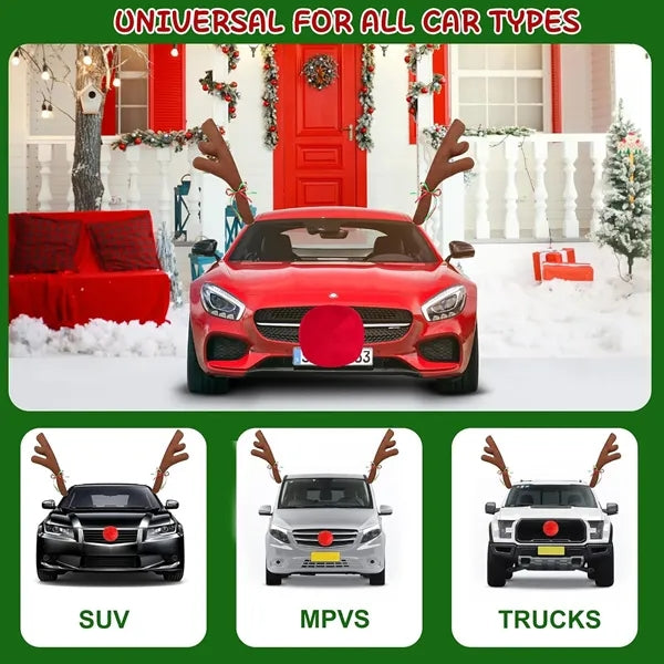 Car Reindeer Antlers Christmas Decoration Sets