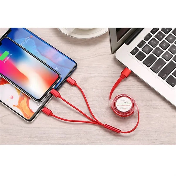 Crystal Retractable 3-In-1 Charging Cable
