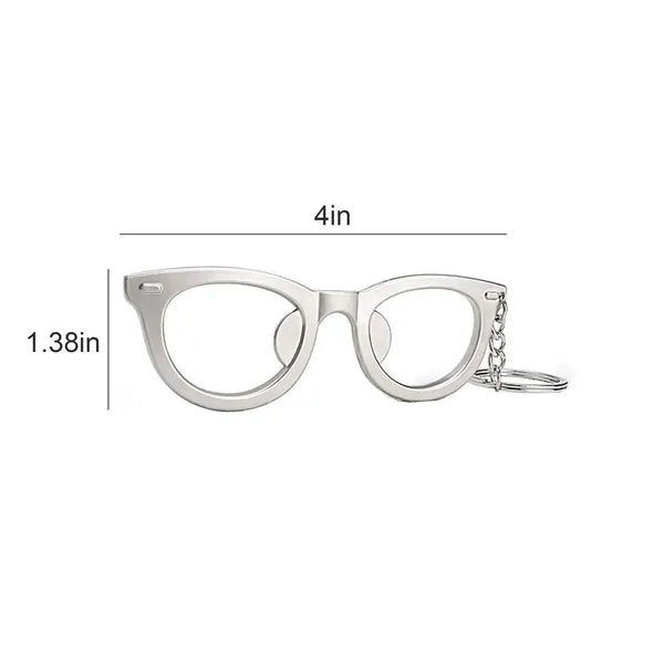 Glasses Shape Metal Bottle Opener With Keychain