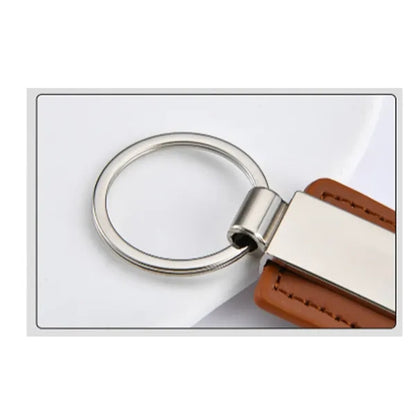 Metal Car Keychain With PU Leather