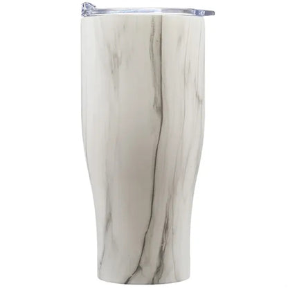 27 Oz Striped Steel Tumbler w/ Clear Push Lid & EVA Pad