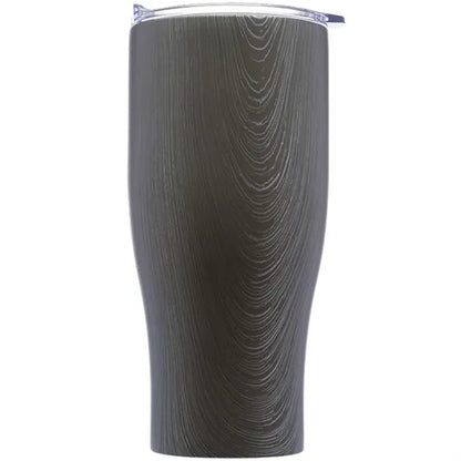 27 Oz Striped Steel Tumbler w/ Clear Push Lid & EVA Pad