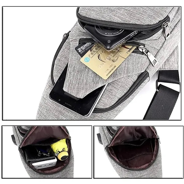 Travel Crossbody Backpack with USB Charging Port