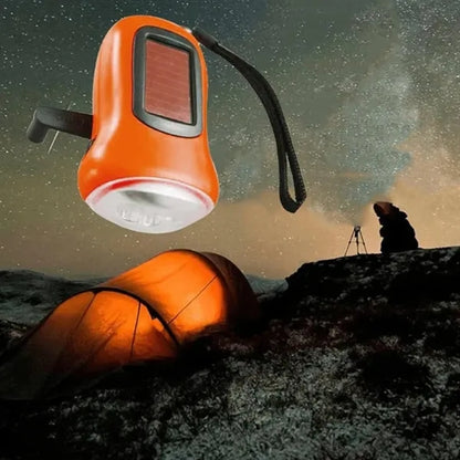 Hand Crank LED Flashlight with Solar Panel