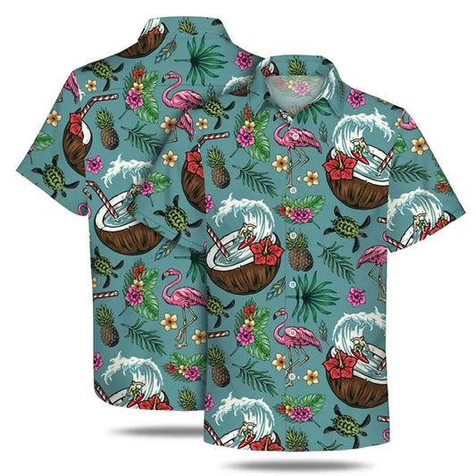 Custom Dye Sublimation Stretch Poly Hawaiian Shirt