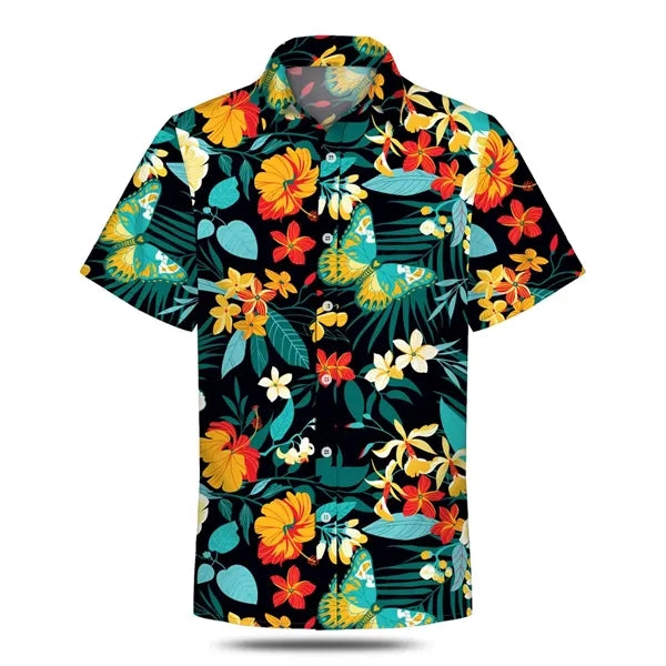 Custom Dye Sublimation Stretch Poly Hawaiian Shirt