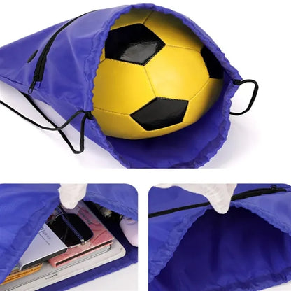 Drawstring Bag with Front Zipper Pocket
