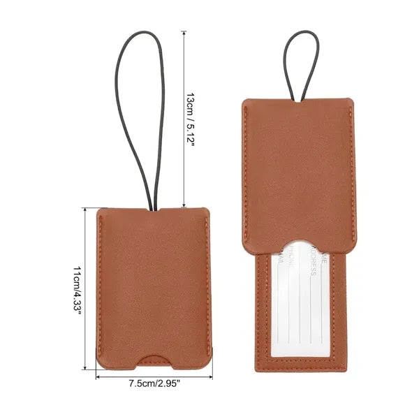 Leather Luggage Name Tags for Flying Hotel Check