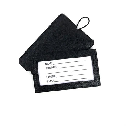 Leather Luggage Name Tags for Flying Hotel Check