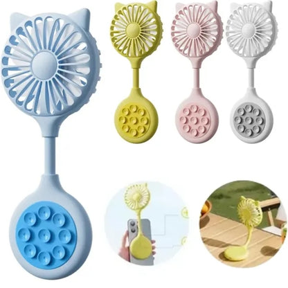 Rechargeable Mini Fan with Suction Cup Base