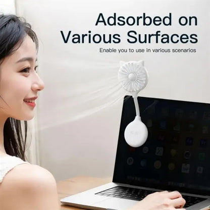 Rechargeable Mini Fan with Suction Cup Base