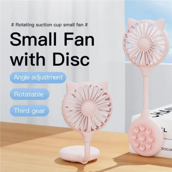 Rechargeable Mini Fan with Suction Cup Base