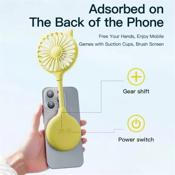 Rechargeable Mini Fan with Suction Cup Base