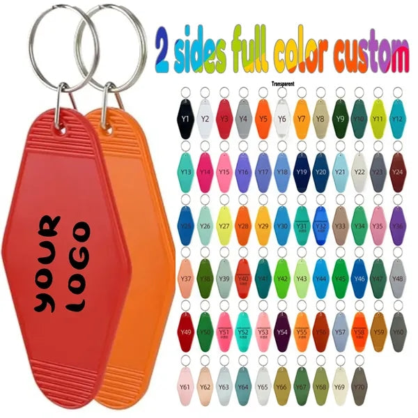 Full Color Custom Vintage Hotel Key Tag Motel Keychain
