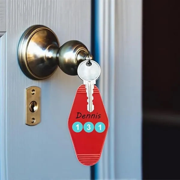 Full Color Custom Vintage Hotel Key Tag Motel Keychain