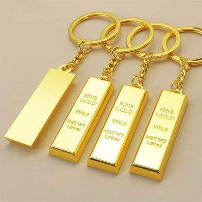 Custom Gold Bar Keychain Metal Pendant Souvenir Keyring
