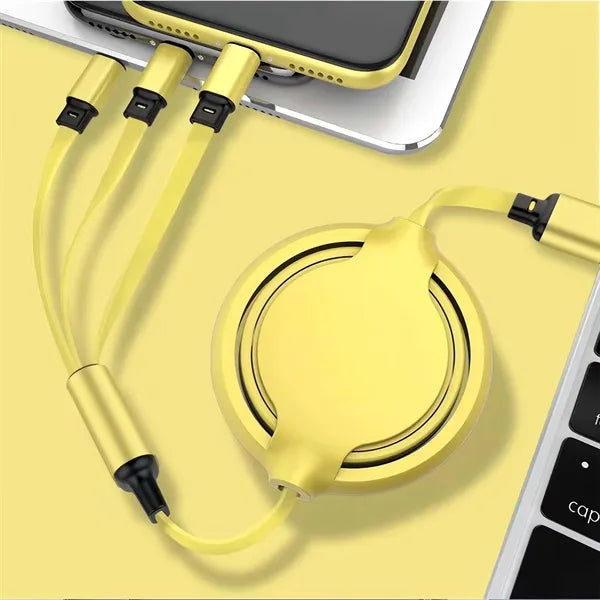 Retractable 3-In-1 Silicone Charging Cable