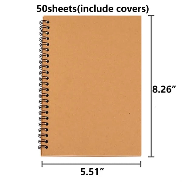 A5 Kraft Cover Spiral Office Portable Calendar Notebook