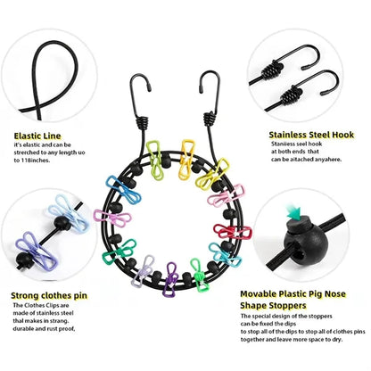 Retractable Portable Clothesline For Outdoor
