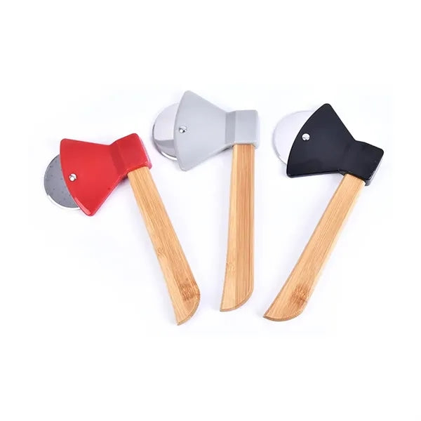 Axe Shaped Pizza Cutter with Bamboo Handle
