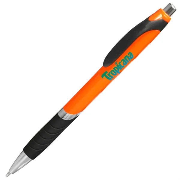 Clickable Rubber Grip Plastic Ballpoint Pens
