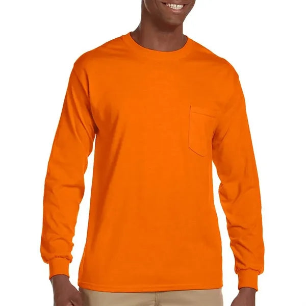 100% Cotton Long Sleeve Winter T-Shirt 6.1 oz with Pocket