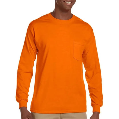 100% Cotton Long Sleeve Winter T-Shirt 6.1 oz with Pocket
