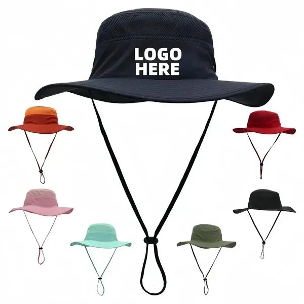 Unisex Mesh Wide Brim Sun Bucket Hat