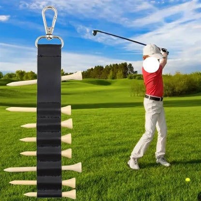 Leather Golf Tee Holder with Keychain Carabiner